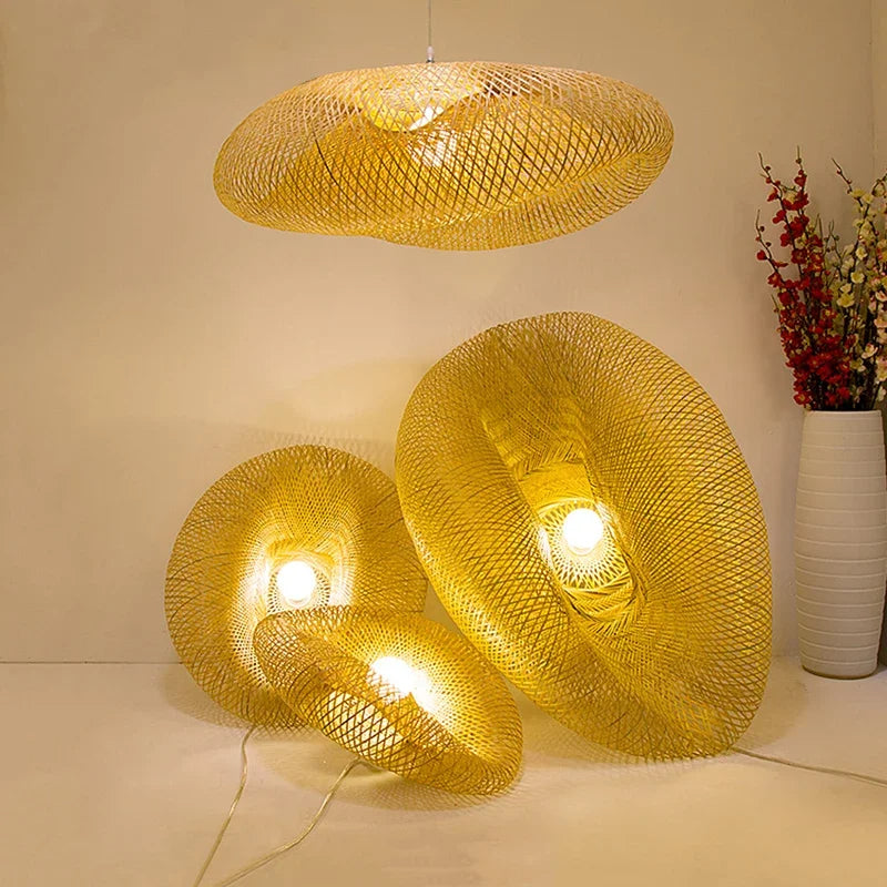 Aira Handgeweven Natuurlijke Bamboe Hanglamp