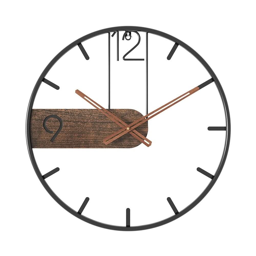 Horium Klok Grote Ronde Metalen Wandklok Voor Modern Interieur Met Elegante Touch