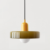 Bauhaus Hanglamp in Gekleurd Glas met Verstelbare Ophang