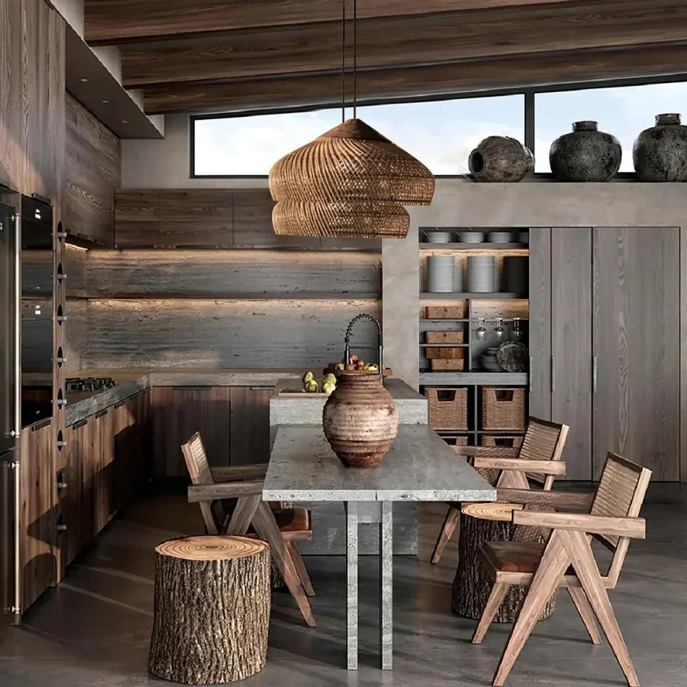 Geweven Koepel Bohemian Rattan Hanglamp