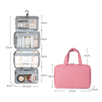 Travelique Reiskosmetik Organizer | Compact & Waterafstotend | Met 4 vakken & 360° haak | Voor dames & heren