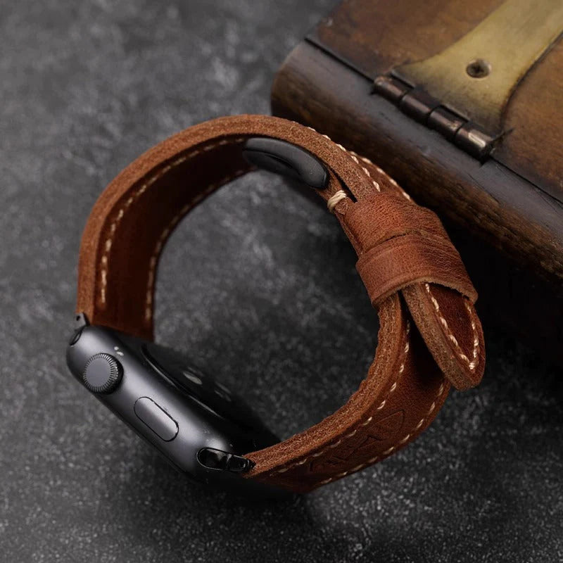 Handgemaakt Vintage Leder Apple Watch Band