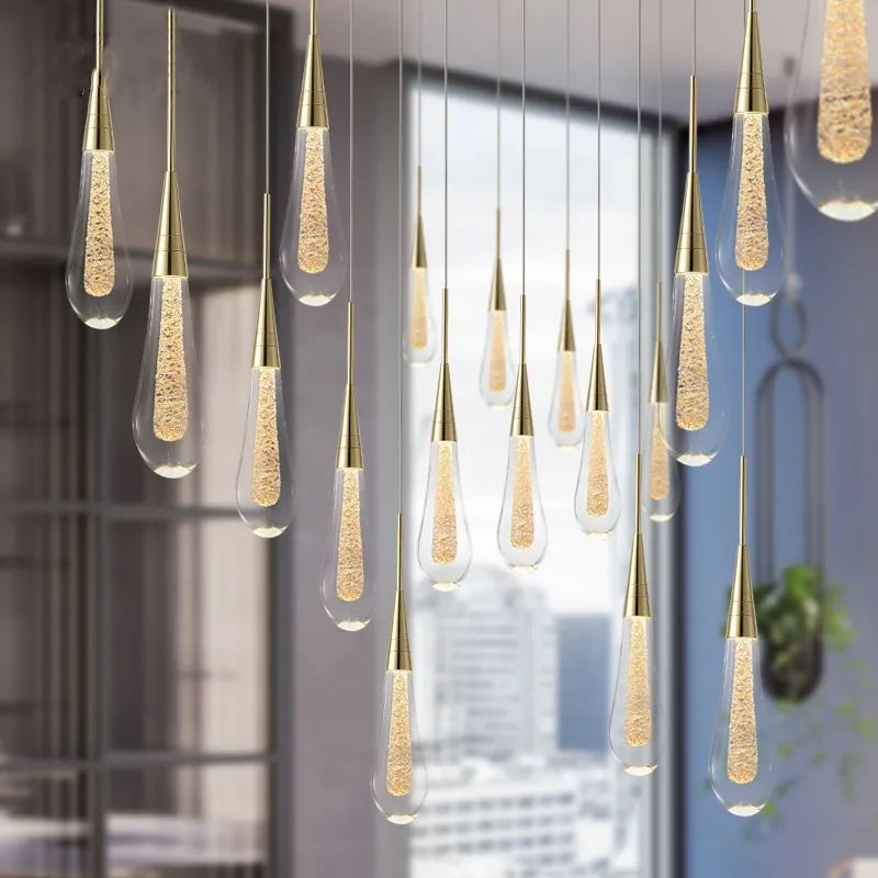 Druppelvormige Gouden Hanglamp