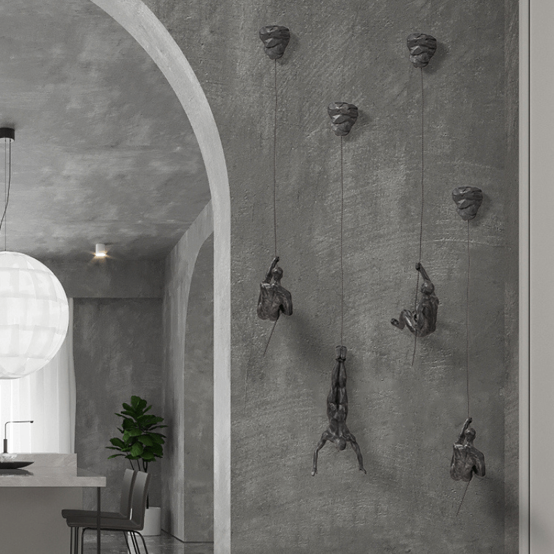 Decoratieve Klimfiguren Wand Sculptuur Set voor Moderne Wanddecoratie