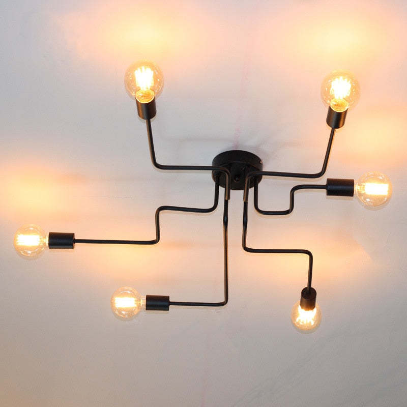 Arisha Vintage Moderne Minimalistische Industriële Zwarte Plafondlamp