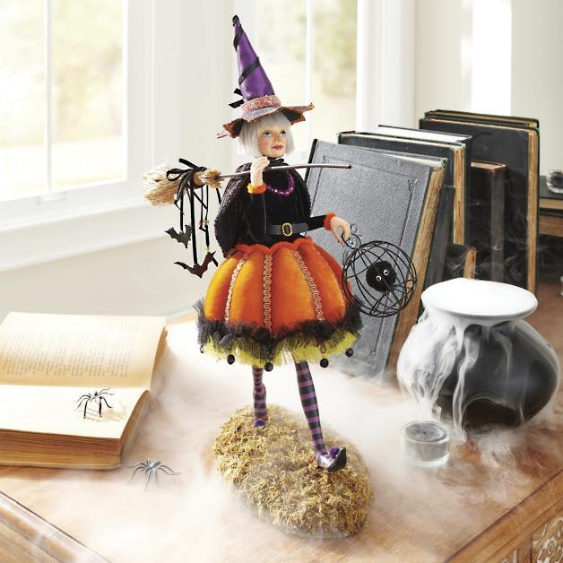 Halloween-Figurine | Handgemaakte Hexendecoratie | Hars