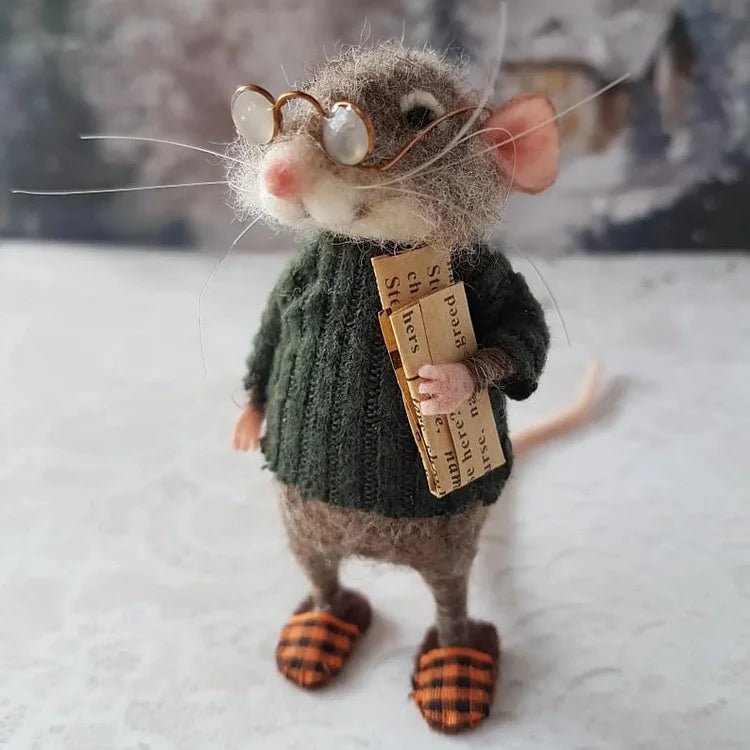 WhiskerWool™ – Handgemaakte, naaldvilt muis