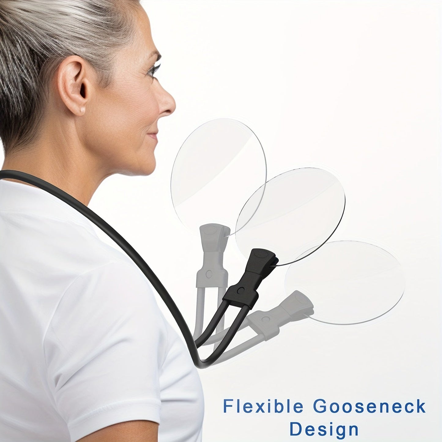 Skanto | 5X Vergrootglas Pro – Handsfree verstelbare neksteun voor ouderen en mensen met visuele beperkingen – Perfect voor lezen, naaien, handwerken en inspectie