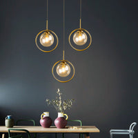 Zoey Glazen Hanglamp met een Metalen Ring
