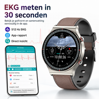 Medische EKG-Smartwatch | CFDA-gecertificeerd | 512Hz Hoge Precisie Biosensor | SpO2- & Hartslagmonitoring | AI-gebaseerde Ademhalingsanalyse | IP67 Waterdicht