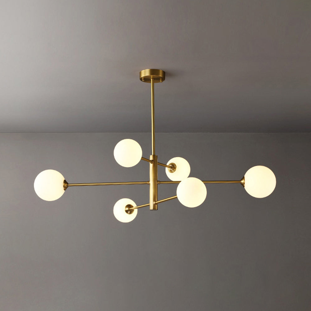 Truva Lustre Moderne Bollen. Koper/Glas. Zwart/Koper. Woonkamer