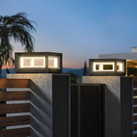Ray Hedendaagse LED Cube Metalen Buitenlampen, Zwart