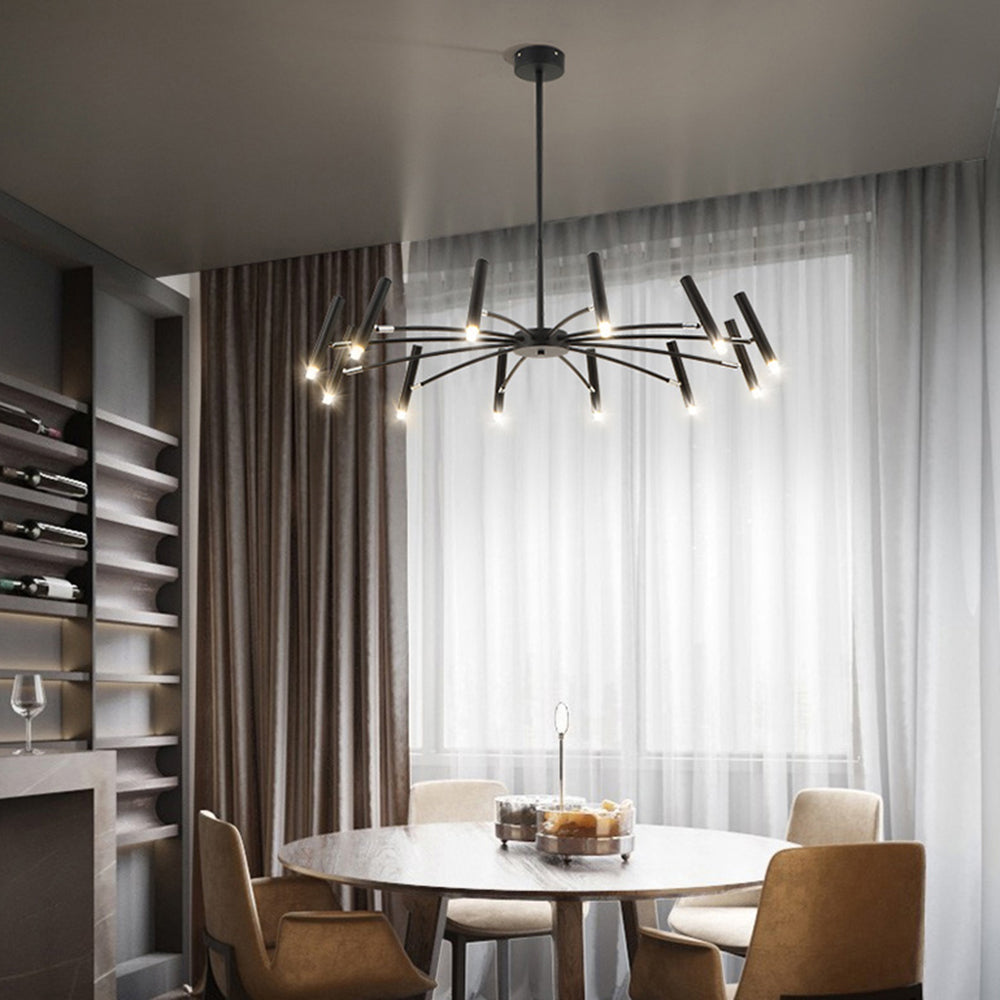 Arisha Moderne Geblazen Lineaire Metaal Meerdere Hoofd Chandeliers
