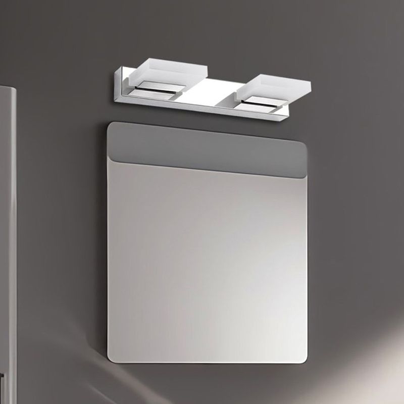 Arisha Design LED Wandlamp Vierkant Modern Metaal/Acryl Zilver Badkamer
