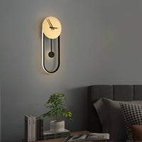 Arisha Nordic Klok Wandlamp, Goud & Zwart