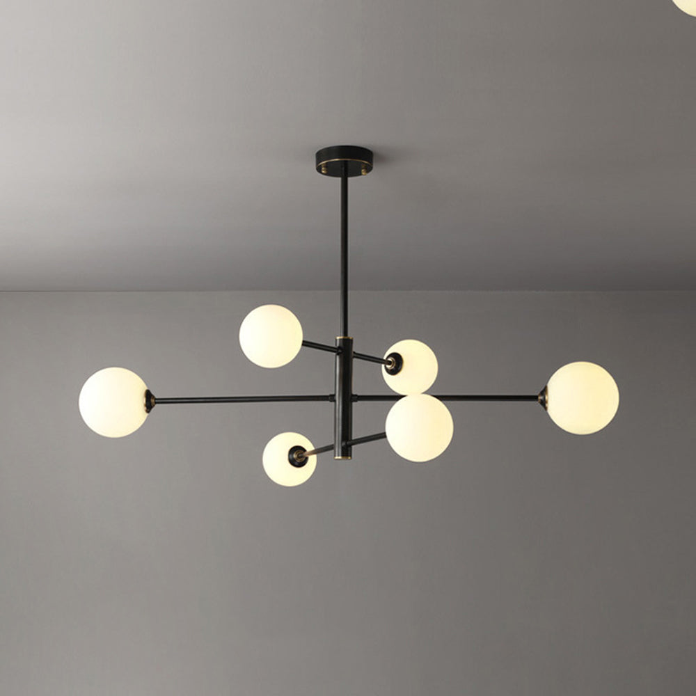 Truva Lustre Moderne Bollen. Koper/Glas. Zwart/Koper. Woonkamer
