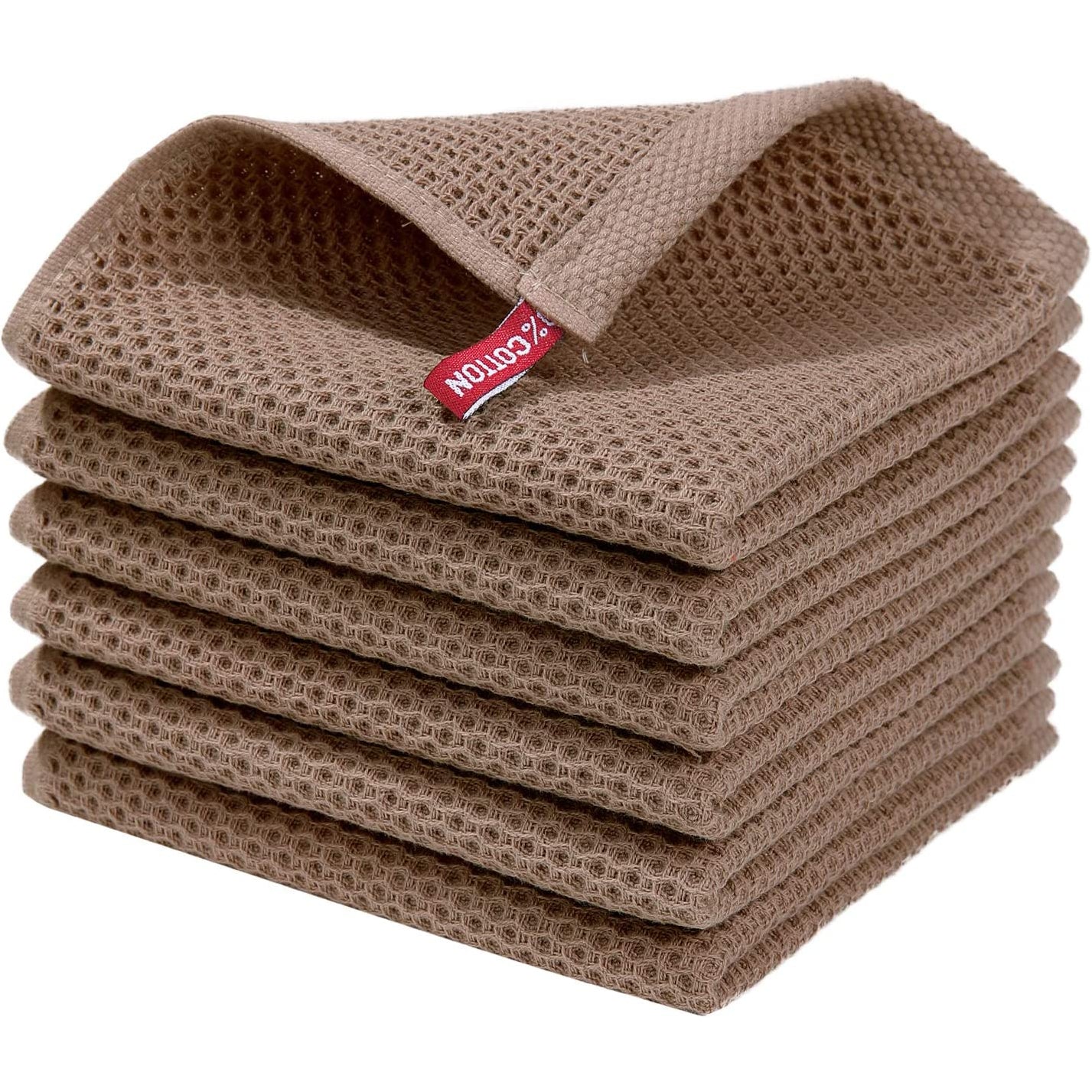 6-Pack: Katoenen Wafel-geweven Keukenhanddoek