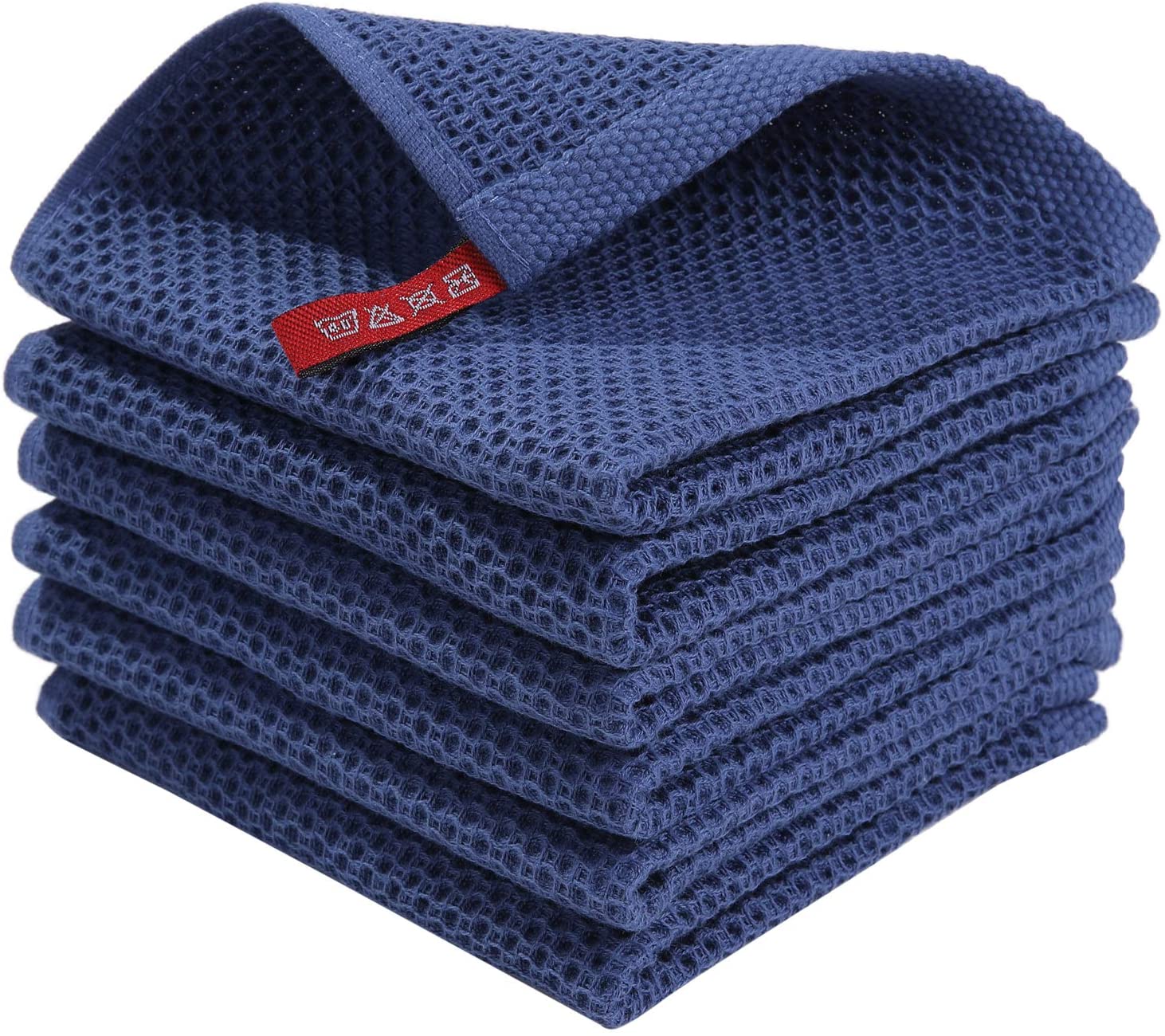 6-Pack: Katoenen Wafel-geweven Keukenhanddoek