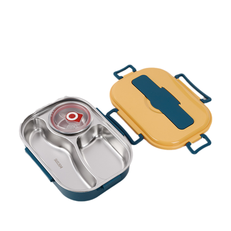 Roestvrijstalen lunchbox met 4 compartimenten | Geïsoleerde bentobox voor studenten en volwassene
