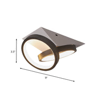 Zwarte Dubbele Ring Inbouwverlichting Eenvoudige LED Acryl Plafondlamp met Witte Driehoekige Kap, Warm/Wit Licht