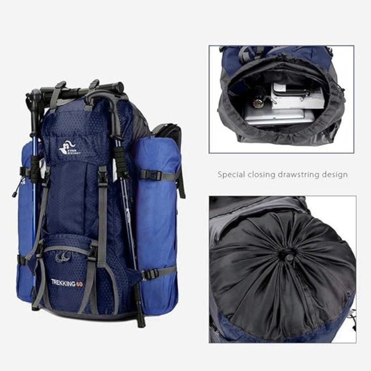 Waterdichte Trekkingrugzak van 60L – Lichtgewicht, Ergonomisch en Klaar voor Avontuur