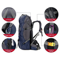 Waterdichte Trekkingrugzak van 60L – Lichtgewicht, Ergonomisch en Klaar voor Avontuur