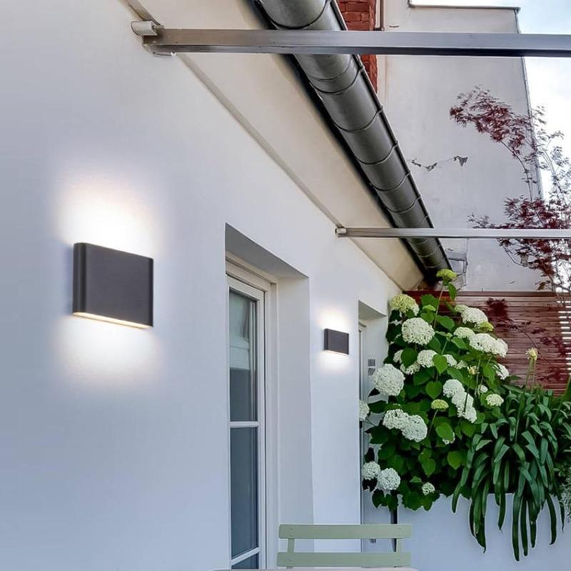 Bastro Moderne Rechthoekige Waterdichte Buitenwandlamp, Zwart/Wit