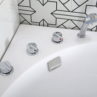 Hoek Acryl-Fiberglas Badkuip Moderne Witte Inbouw Badkuip