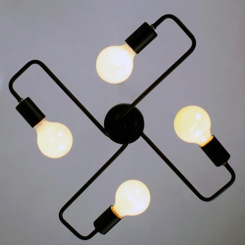 Arisha Vintage Moderne Minimalistische Industriële Zwarte Plafondlamp