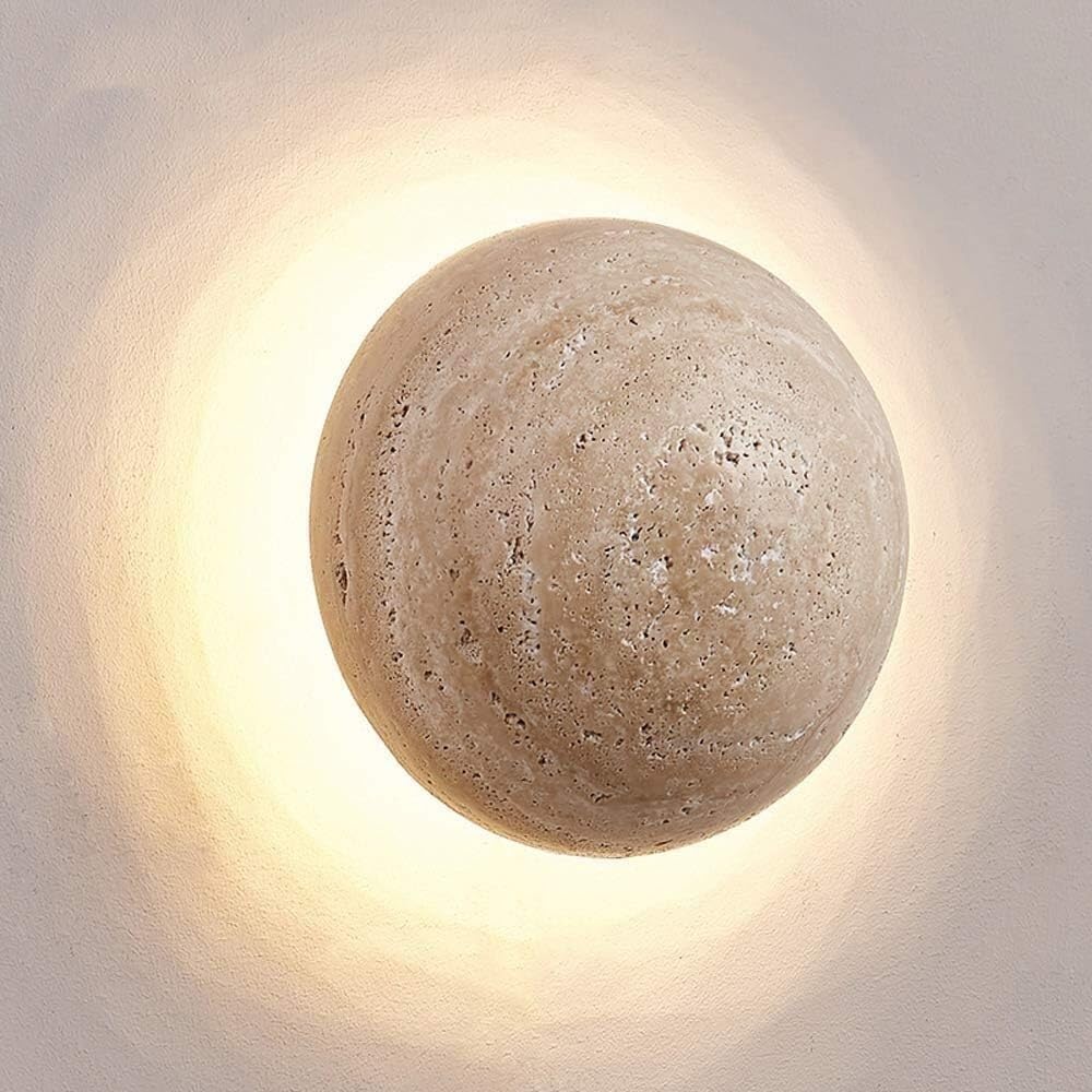 Amber Loft Travertine Ronde Wandlamp