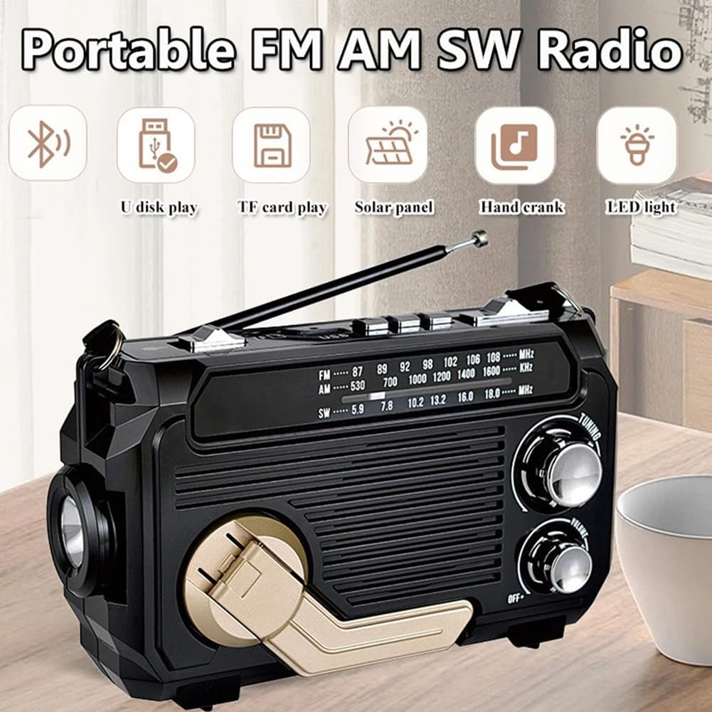 Dynamo en Zonnepaneel Noodradio voor Betrouwbare Communicatie en Verlichting