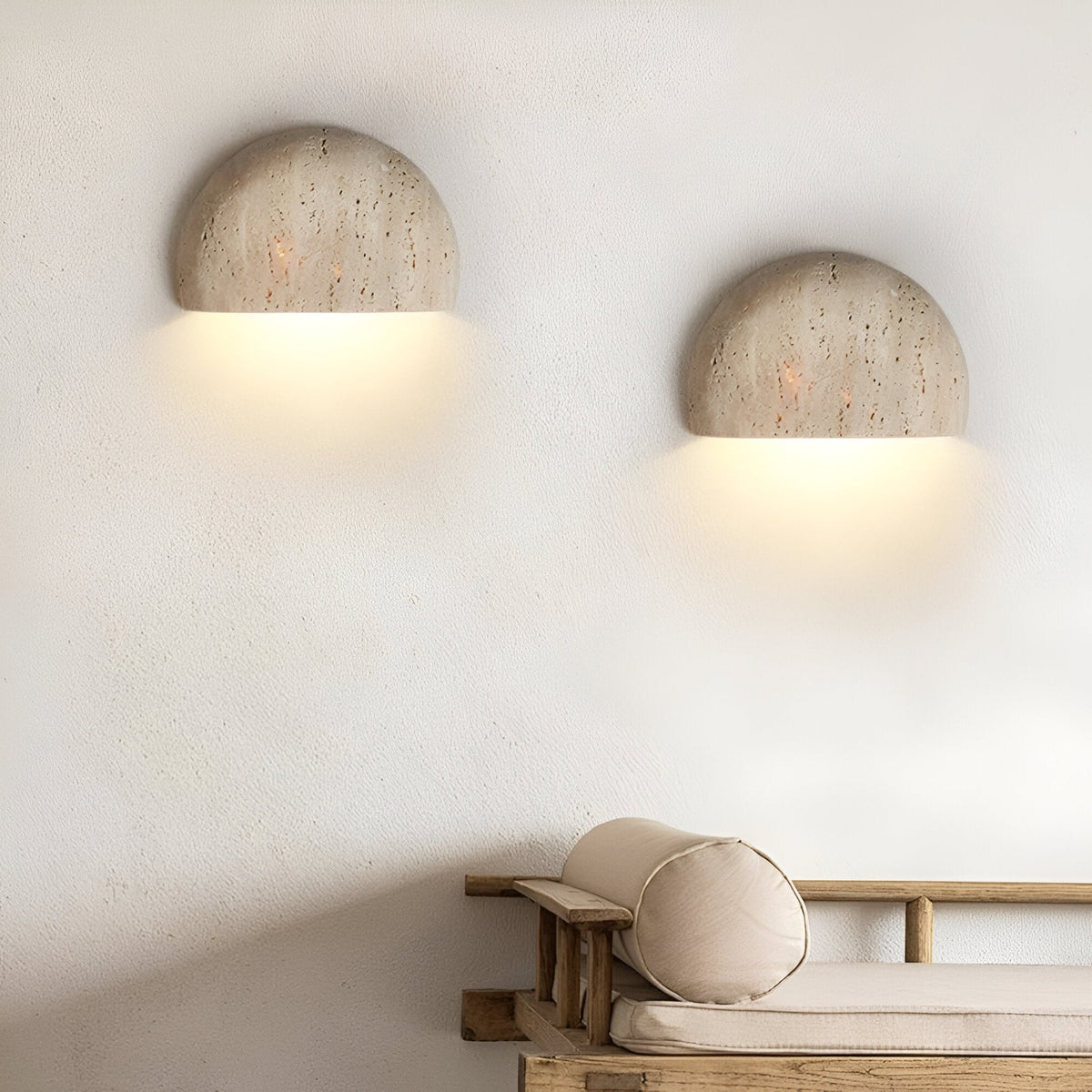 Middeleeuwse Stijl Travertijn Steen Wandlamp