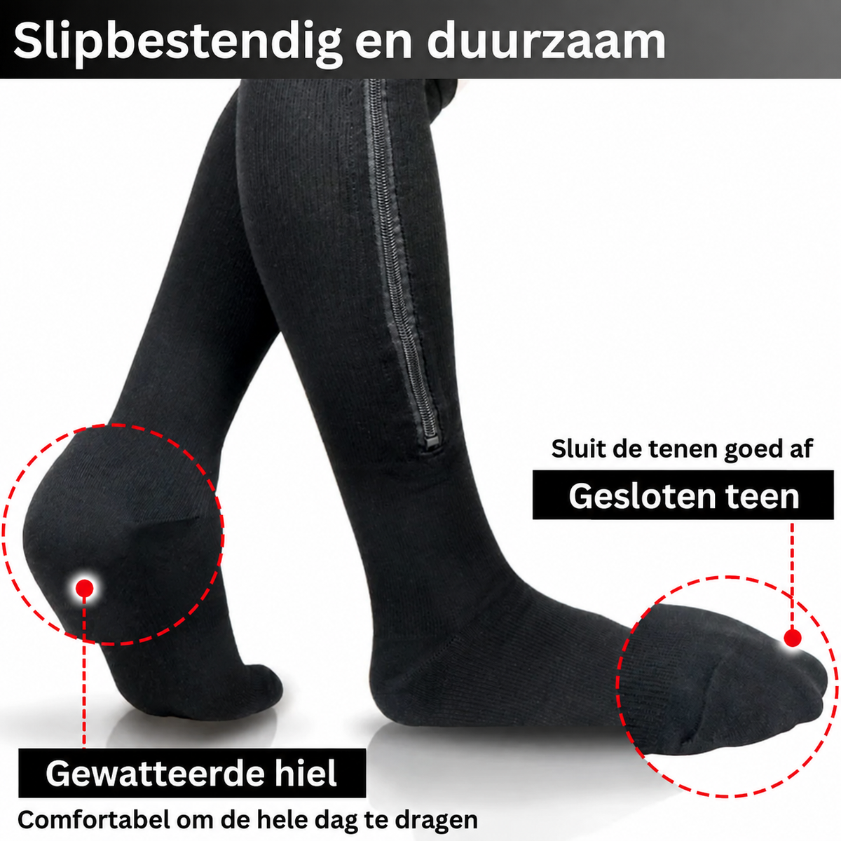 Compressiekousen 2.0 Met Rits | Verbeterd Comfort