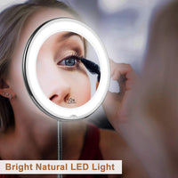 LED-vergrotingsspiegel met flexibele hals | 10x vergroting | Daglicht-LED | Make-up spiegel