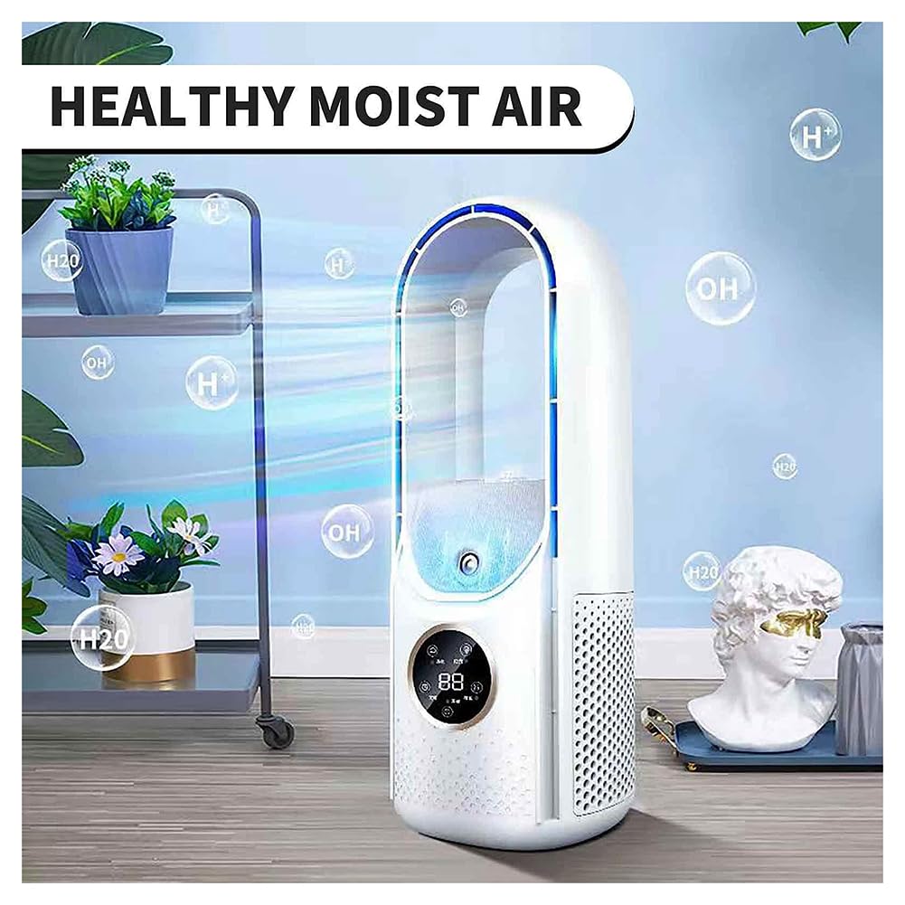 Airevo™ | Bladeloze USB-Ventilator | 6 Snelheden | Stil & Met Timer | Luchtbevochtiging