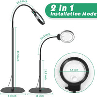 Volledige zijkanten vergrootglas met LED-licht – Handsfree leeshulp voor boeken, handwerk en hobby's