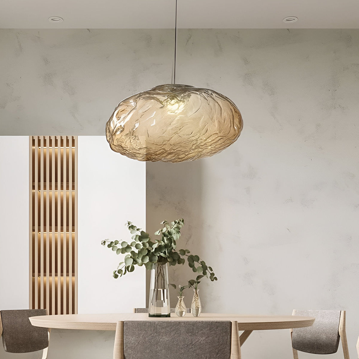 Minimalistische Glazen Hanglamp van Glasvezelwolken
