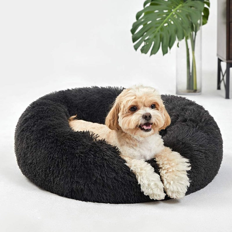 Rund Plüsch Kalmerende Donut Hondenbed voor kleine tot grote honden