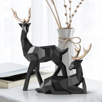 Abstracte Hertenfiguren Set van Hars (2-delige set)