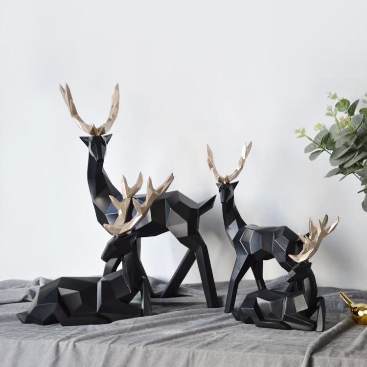Abstracte Hertenfiguren Set van Hars (2-delige set)