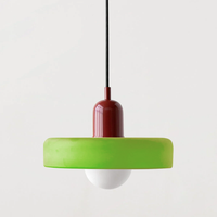 Bauhaus Hanglamp in Gekleurd Glas met Verstelbare Ophang
