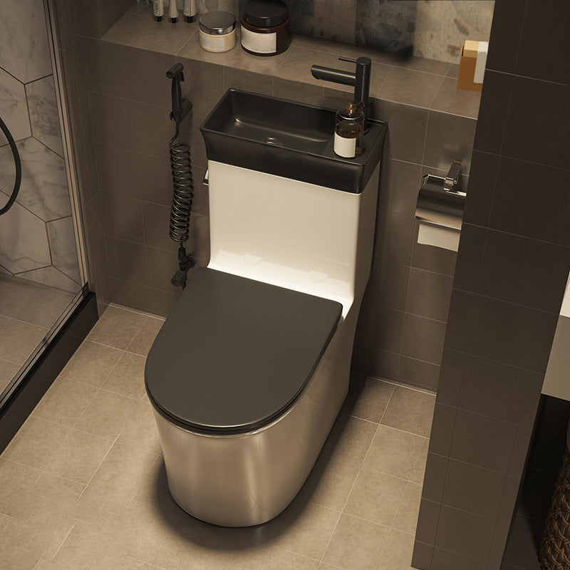 1-Piece Verlengd Spoeltoilet Keramische Toiletpot met Wasbak