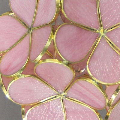 1 Licht Bloem Hangende Plafondlamp Tiffany Stijl Blauw/Doorzichtig/Roze Roestvrijstalen Glas Hanglamp