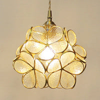 1 Licht Bloem Hangende Plafondlamp Tiffany Stijl Blauw/Doorzichtig/Roze Roestvrijstalen Glas Hanglamp