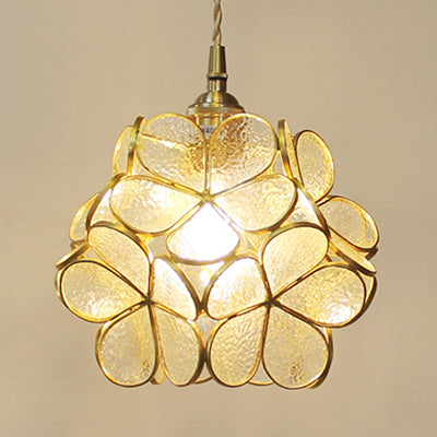 1 Licht Bloem Hangende Plafondlamp Tiffany Stijl Blauw/Doorzichtig/Roze Roestvrijstalen Glas Hanglamp