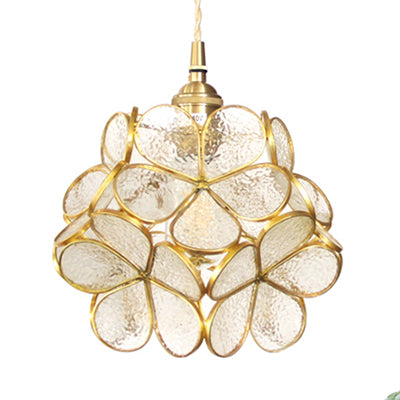 1 Licht Bloem Hangende Plafondlamp Tiffany Stijl Blauw/Doorzichtig/Roze Roestvrijstalen Glas Hanglamp
