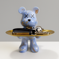 Graffiti Beer Ornament Met Gouden Dienblad Tafelfiguur