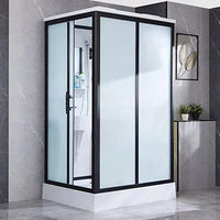 Gekaderde Tempered Glass Douche Kit met Inclusief Basis Gekaderde Douchecabine