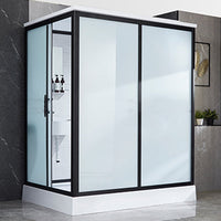 Gekaderde Tempered Glass Douche Kit met Inclusief Basis Gekaderde Douchecabine