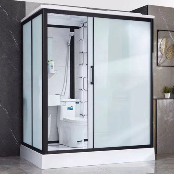 Gekaderde Tempered Glass Douche Kit met Inclusief Basis Gekaderde Douchecabine